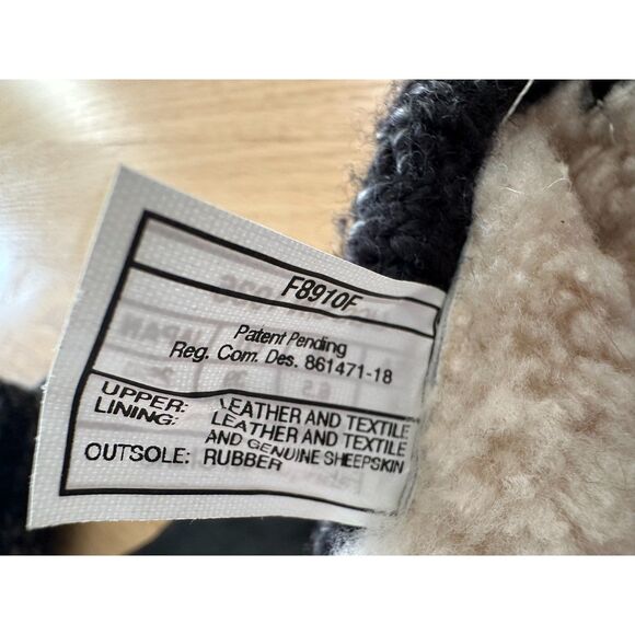 Ugg Skylar Wedge Boots Black Leather Knit Cuff Mid Calf Winter Casual size 8 - Picture 7 of 11